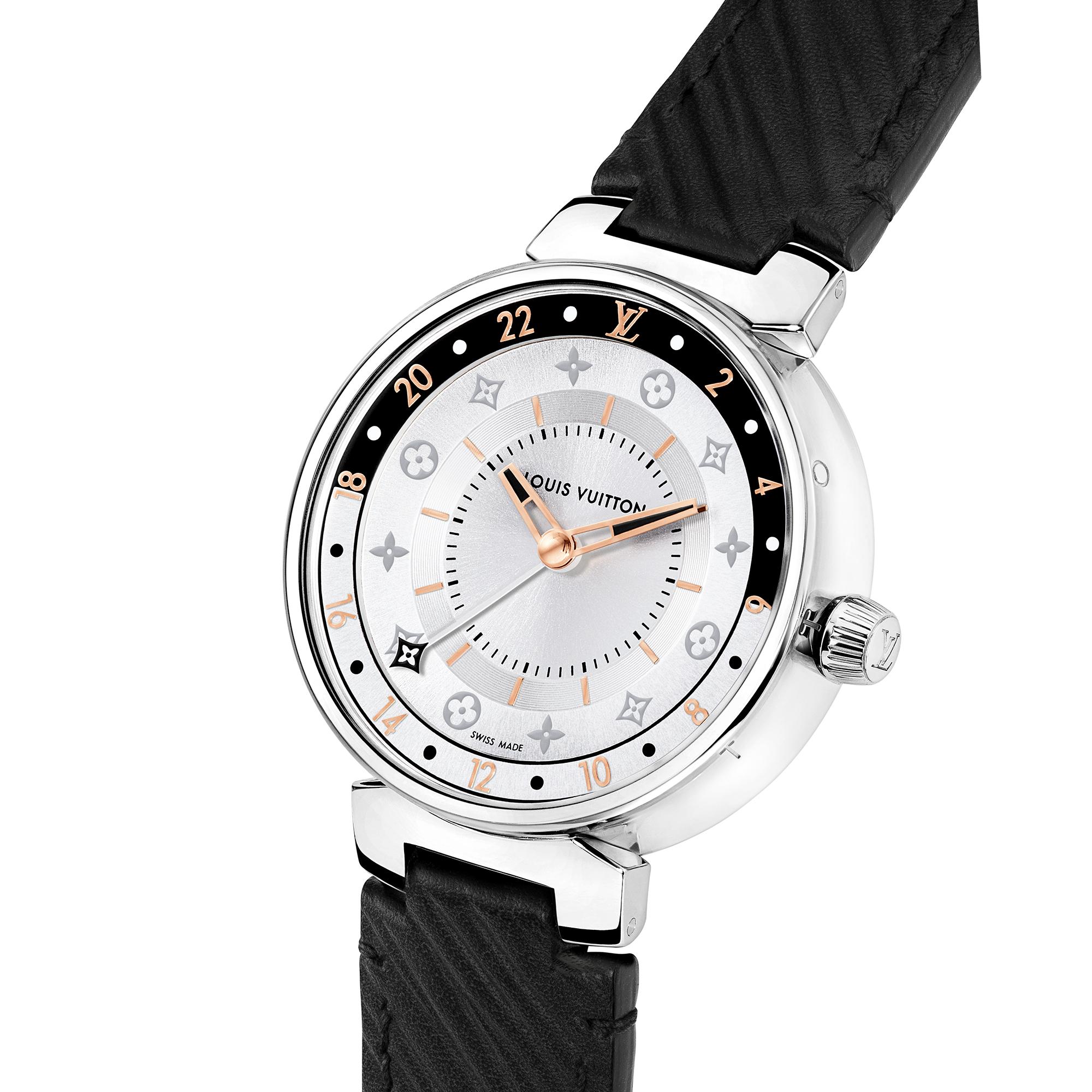 Reloj Tambour Moon Dual Time blanco y negro  in Relojes