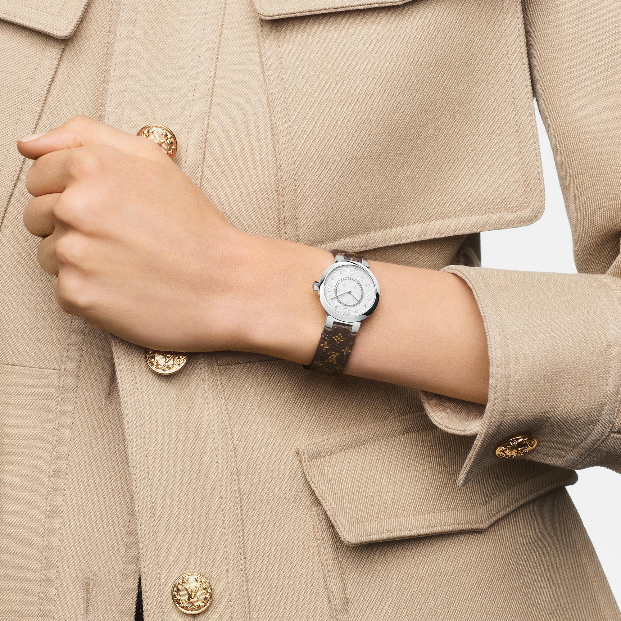  Todos los relojes } Reloj Tambour Slim 28 | Louis Vuitton ® (Ampliar producto)