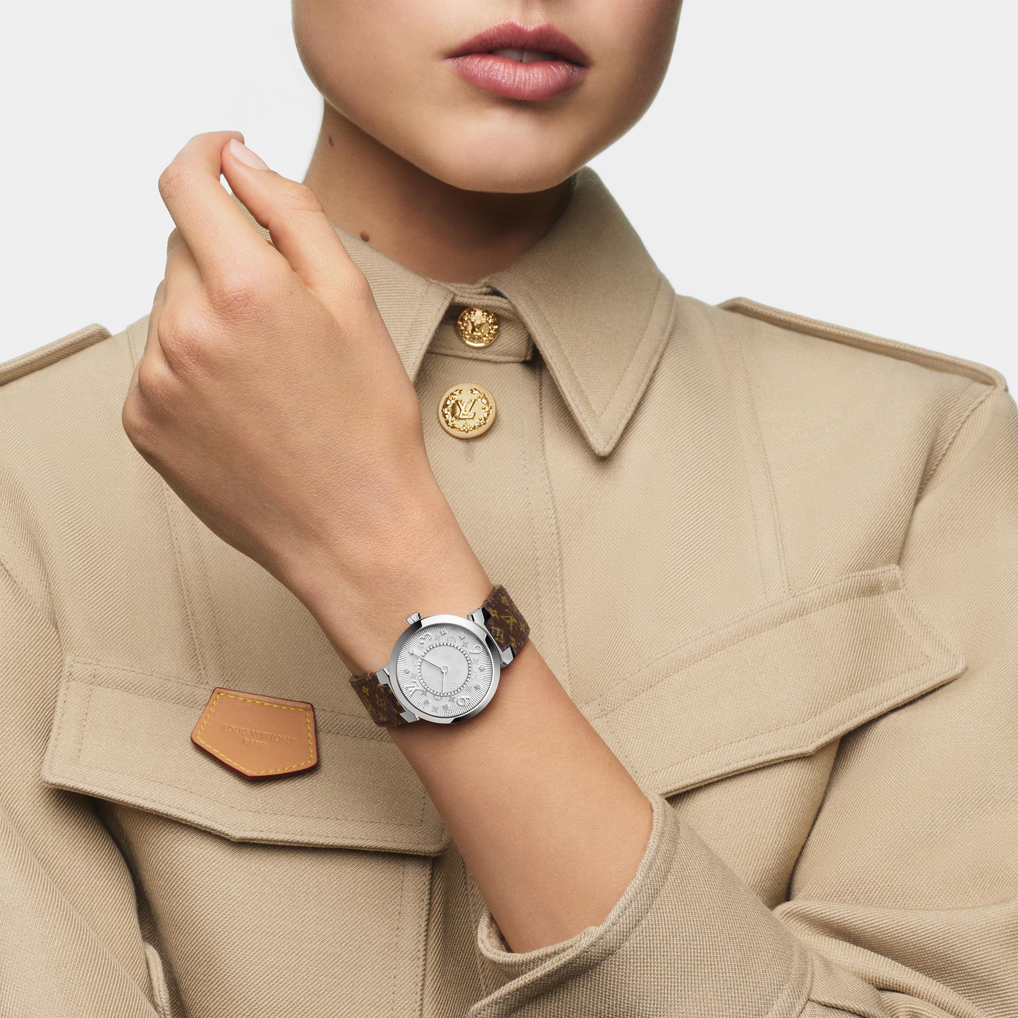  Todos los relojes } Reloj Tambour Slim 28 | Louis Vuitton ® (Ampliar producto)