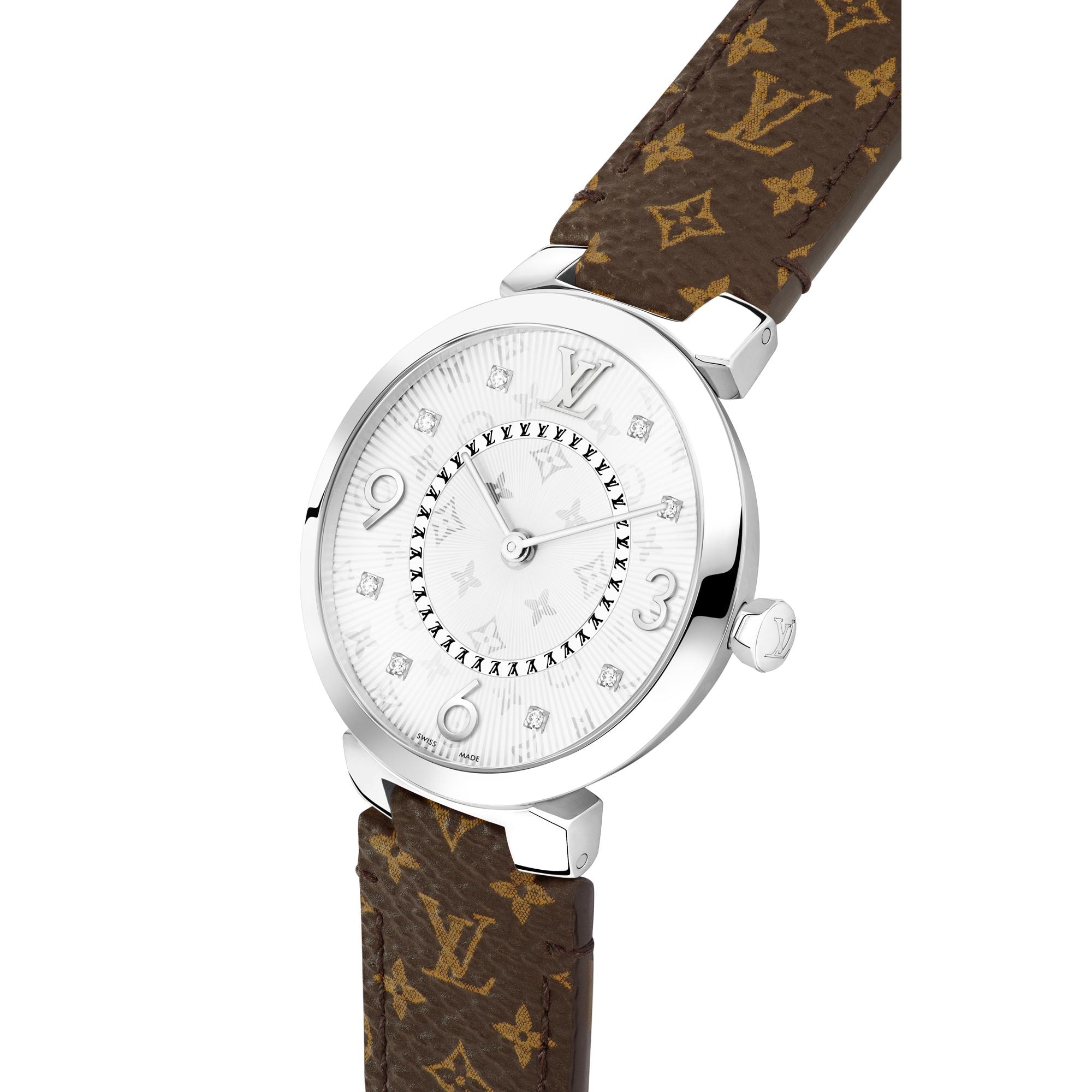  Todos los relojes } Reloj Tambour Slim 28 | Louis Vuitton ® (Ampliar producto)