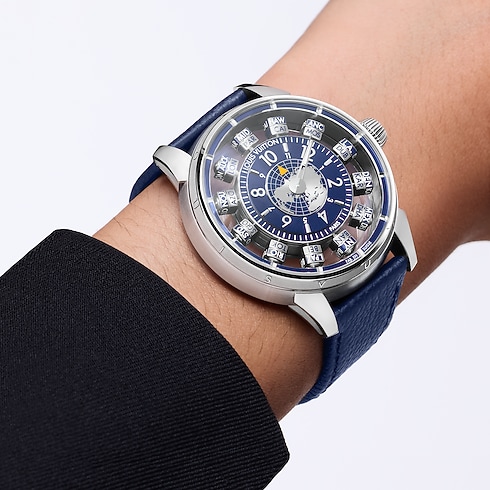 Todos los Relojes } Reloj Tambour Spin Time Air Antipode, automático de 42.5 mm en oro blanco | Louis Vuitton ® (Ampliar producto)