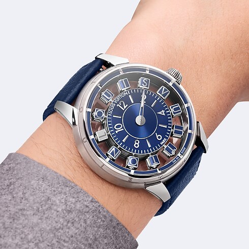 Reloj Tambour Spin Time Air automático de 42.5 mm en oro blanco vista usada recortada