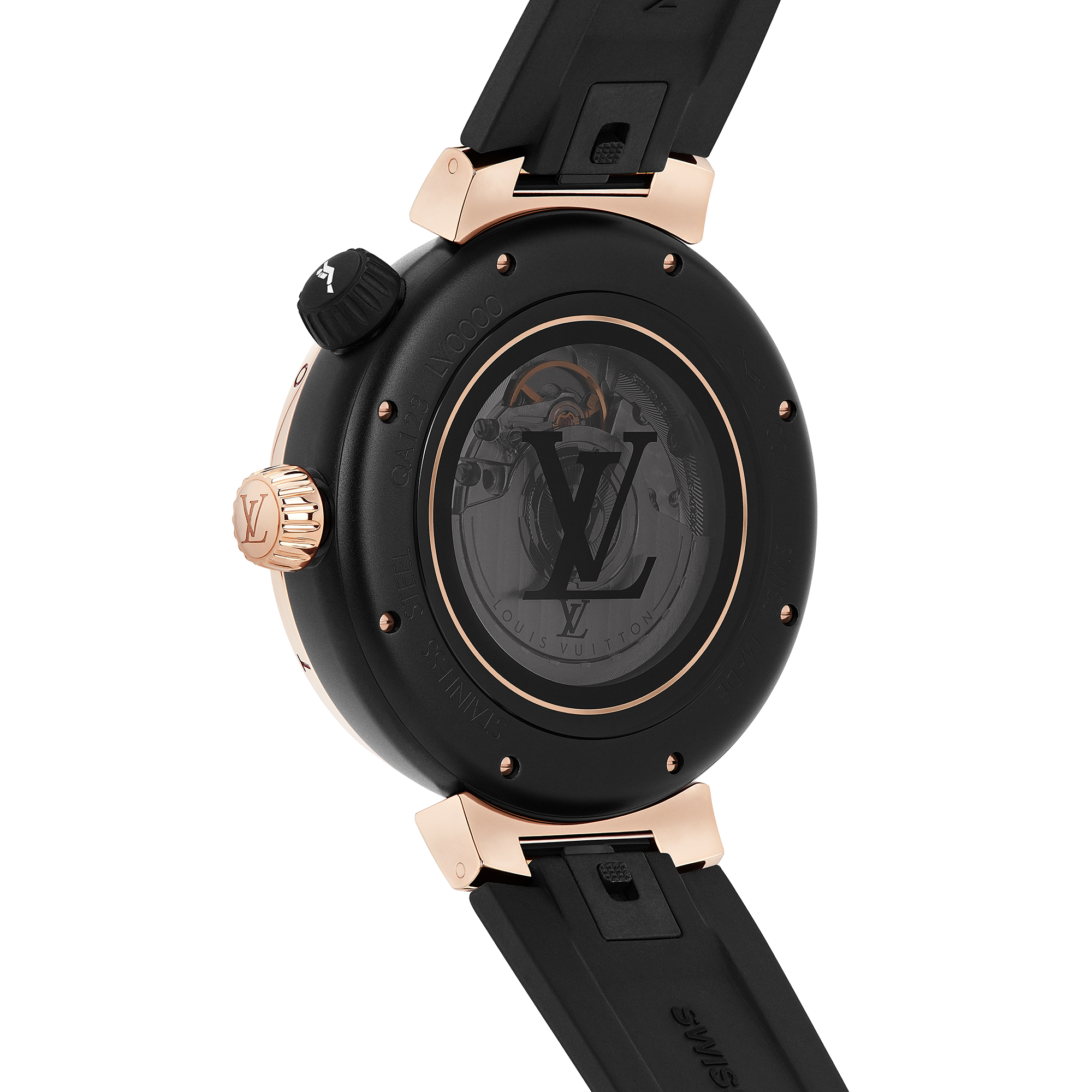 Todos los relojes } Reloj Tambour Street Diver, automático, 44 mm, acero y oro rosa | Louis Vuitton ® (Ampliar producto)