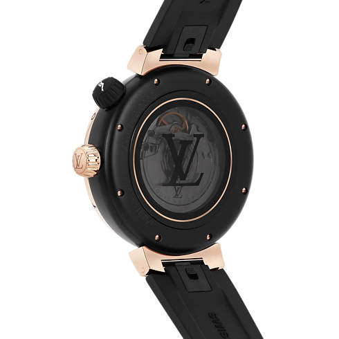 Todos los relojes } Reloj Tambour Street Diver, automático, 44 mm, acero y oro rosa | Louis Vuitton ® (Ampliar producto)