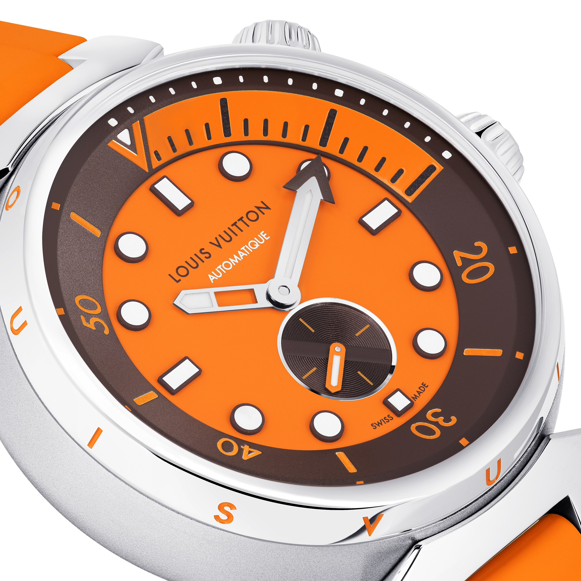  Todos los relojes } Reloj Tambour Street Diver, automático, 44 mm, en acero | Louis Vuitton ® (Ampliar producto)