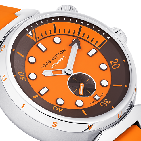 Todos los relojes } Reloj Tambour Street Diver, automático, 44 mm, en acero | Louis Vuitton ® (Ampliar producto)