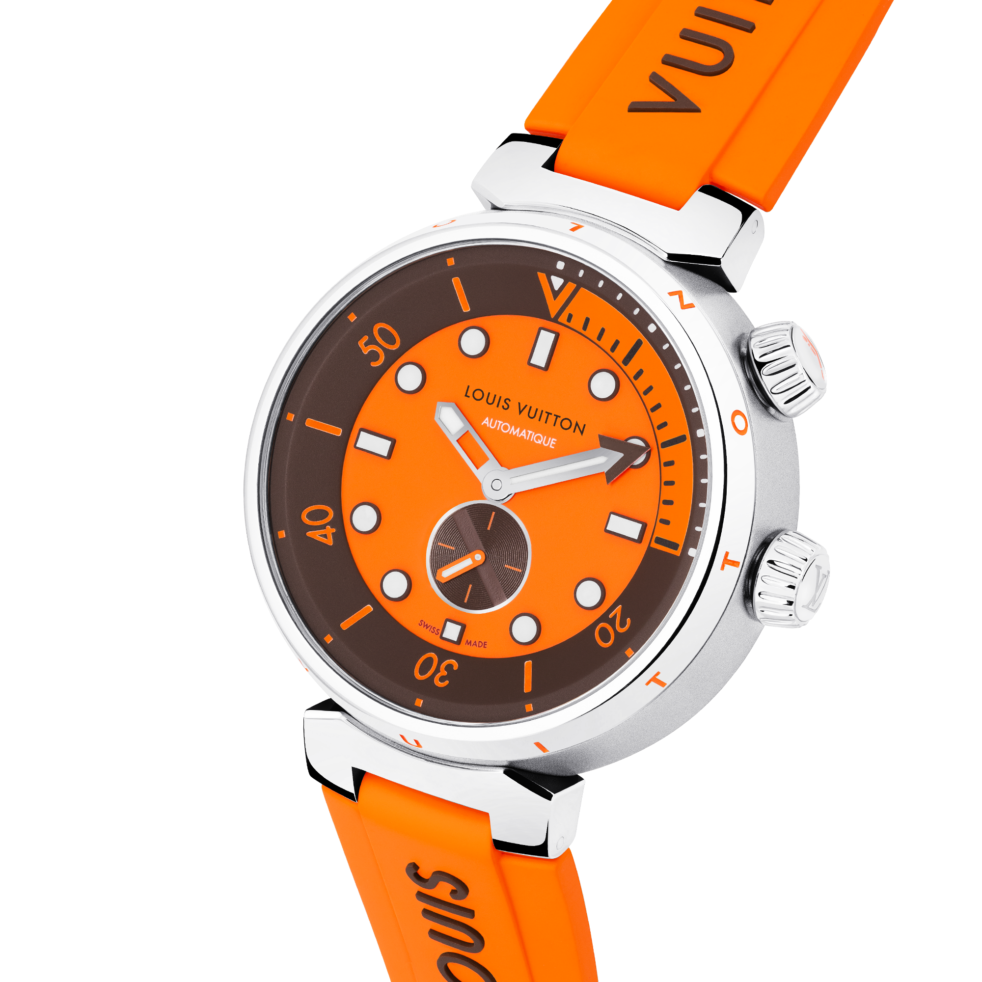  Todos los relojes } Reloj Tambour Street Diver, automático, 44 mm, en acero | Louis Vuitton ® (Ampliar producto)