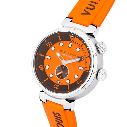 Todos los relojes } Reloj Tambour Street Diver, automático, 44 mm, en acero | Louis Vuitton ® (Ampliar producto)