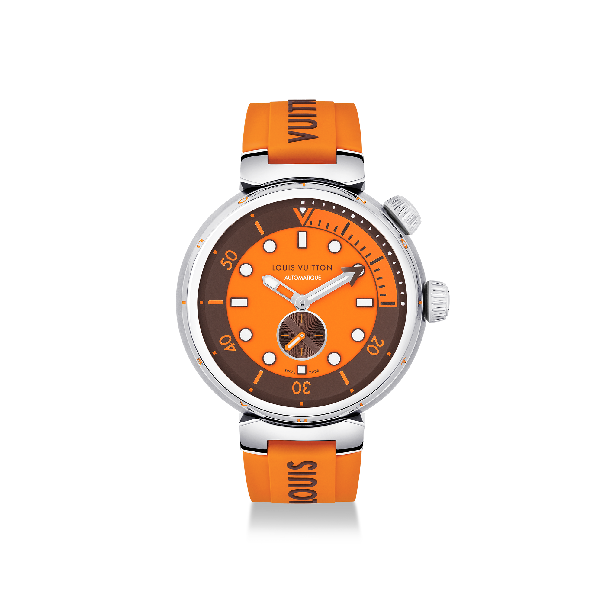  Todos los relojes } Reloj Tambour Street Diver, automático, 44 mm, en acero | Louis Vuitton ® (Ampliar producto)