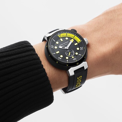 Todos los relojes } Reloj Tambour Street Diver automático de 44 mm en acero | Louis Vuitton ® (Ampliar producto)