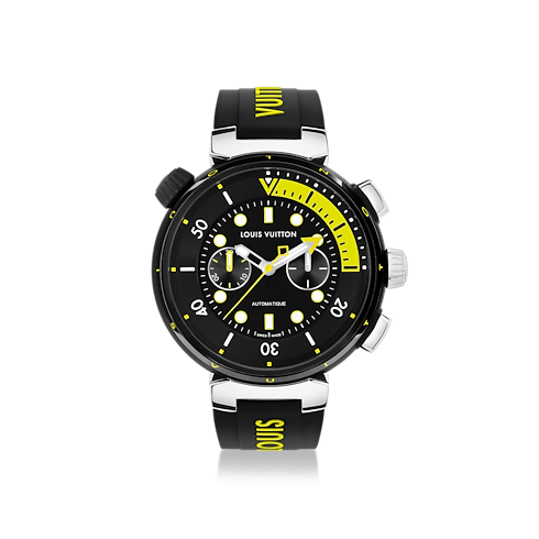 Todos los relojes } Reloj Tambour Street Diver Chronograph, automático, 46 mm, en acero | Louis Vuitton ® (Ampliar producto)