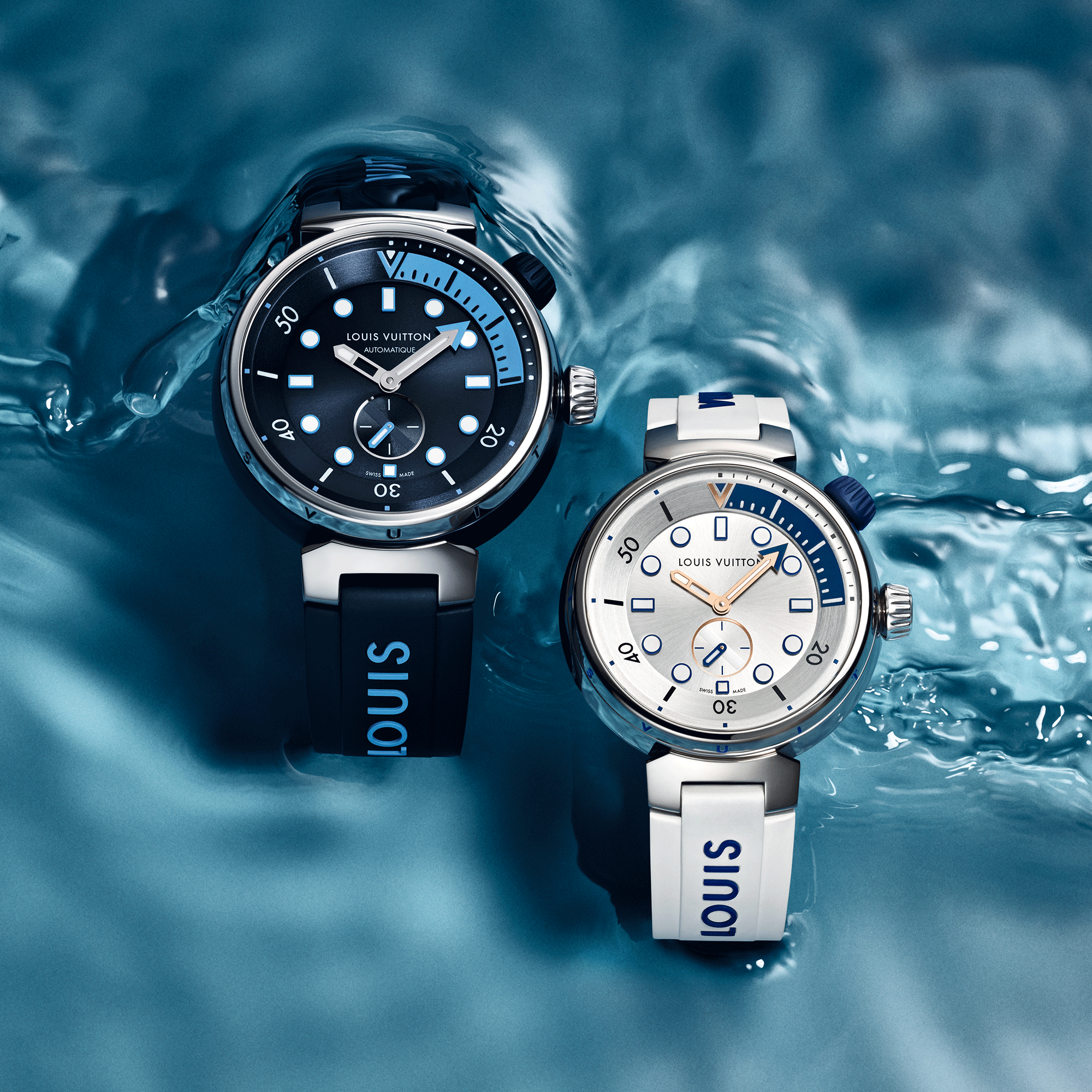  Todos los relojes } Reloj Tambour Street Diver, cuarzo, 39,5 mm, acero | Louis Vuitton ® (Ampliar producto)