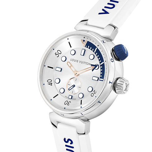 Todos los relojes } Reloj Tambour Street Diver, cuarzo, 39,5 mm, acero | Louis Vuitton ® (Ampliar producto)
