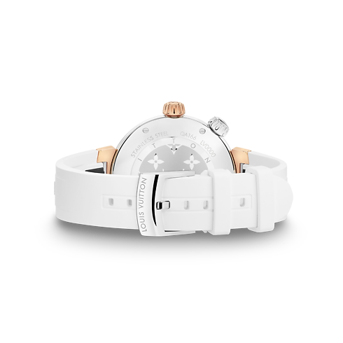 Todos los relojes } Reloj Tambour Street Diver, cuarzo, 39,5 mm, acero y oro rosa | Louis Vuitton ® (Ampliar producto)