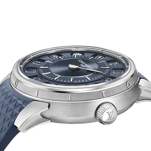 Reloj Tambour Taiko Spin Time, automático, 39.5 mm, oro blanco vista cercana