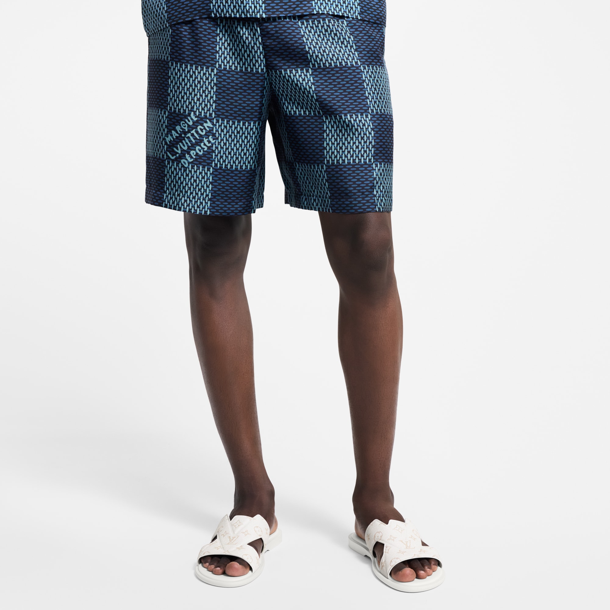  Ready to Wear Pantalones Shorts de seda con motivo Damier | Louis Vuitton ® (Ampliar producto)