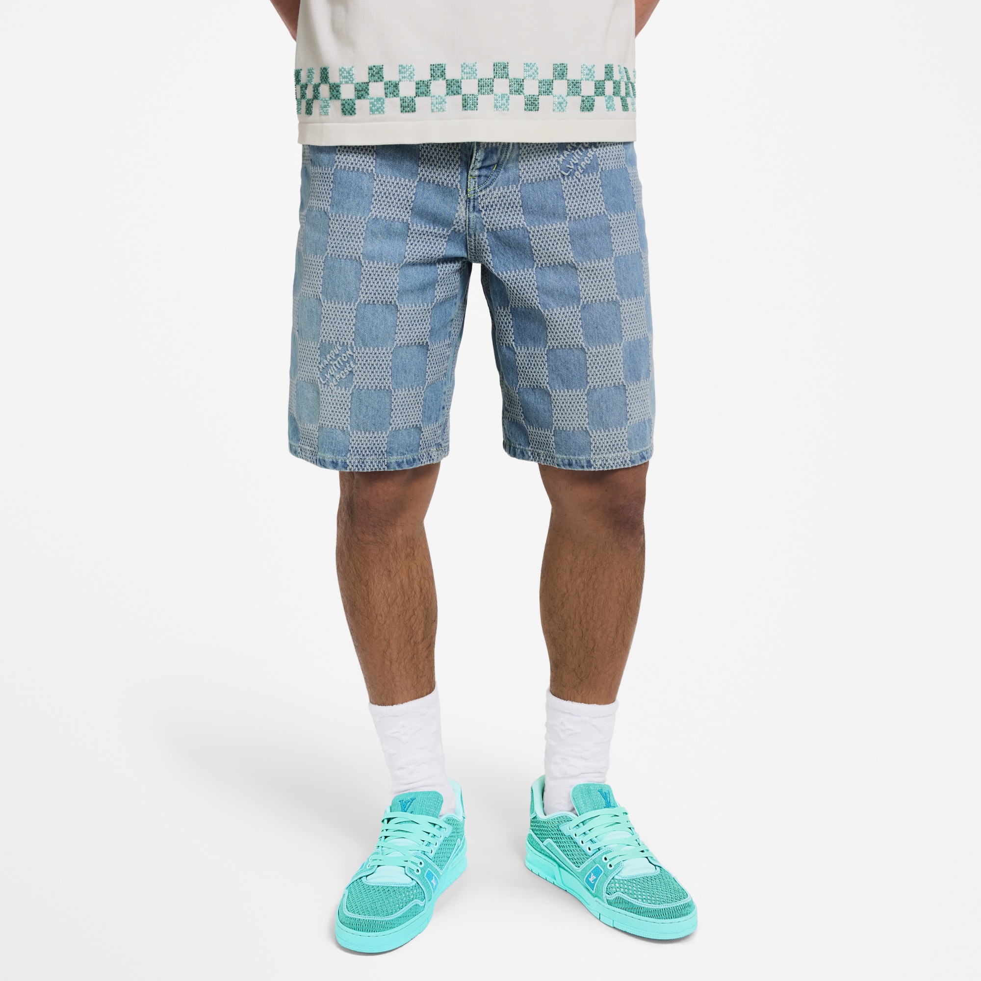  Ready to Wear Mezclilla Shorts denim ligeros Damier 3D | Louis Vuitton ® (Ampliar producto)