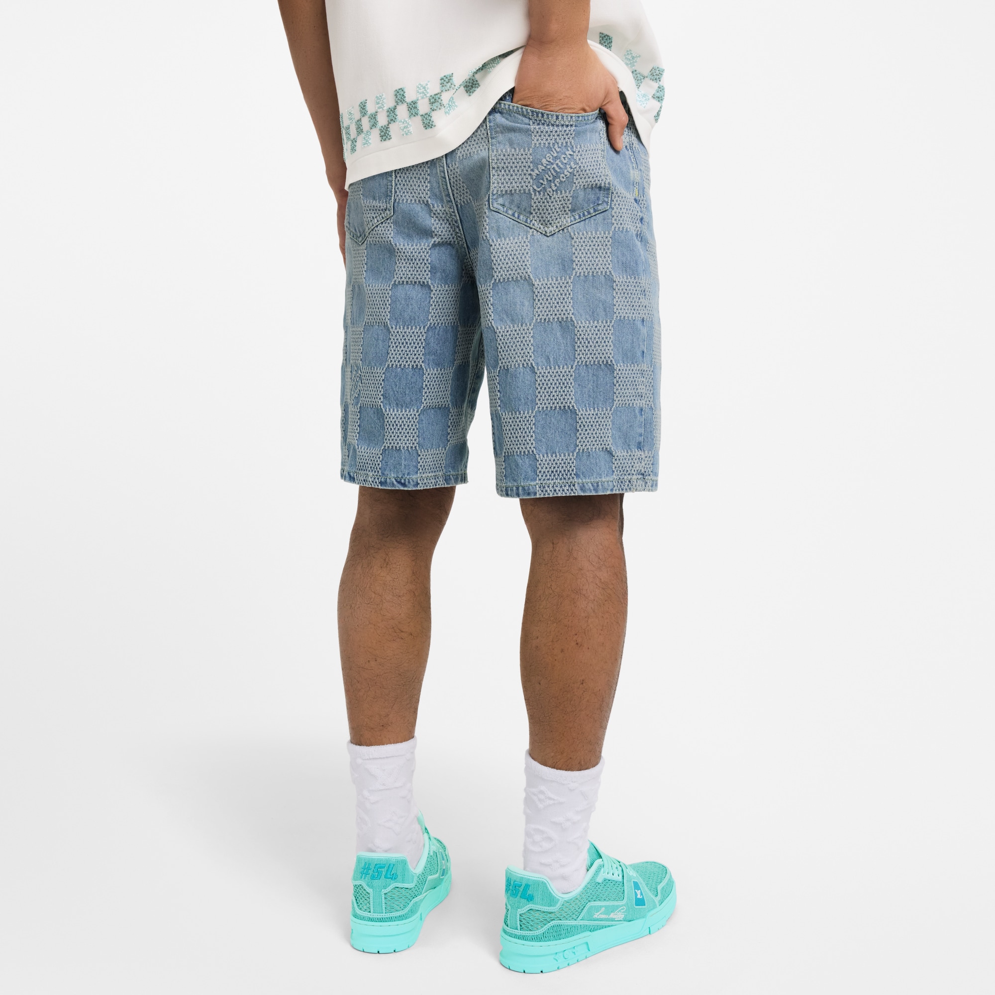  Ready to Wear Mezclilla Shorts denim ligeros Damier 3D | Louis Vuitton ® (Ampliar producto)
