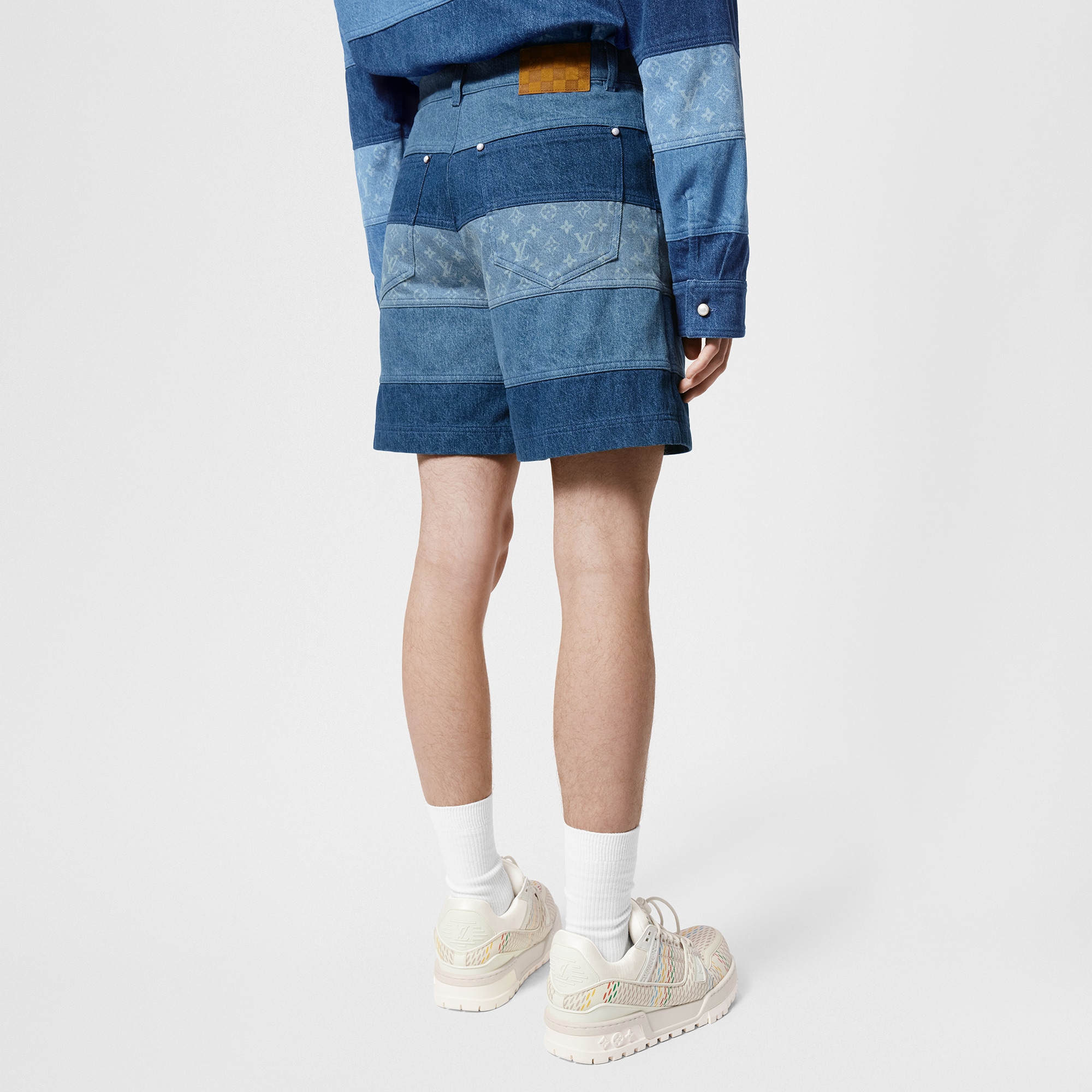  Ready to Wear Mezclilla Shorts en denim con patchwork | Louis Vuitton ® (Ampliar producto)