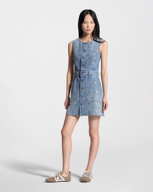 Ready-to-Wear Vestidos Vestido Jeans com Assinatura em Paetês | Louis Vuitton ®