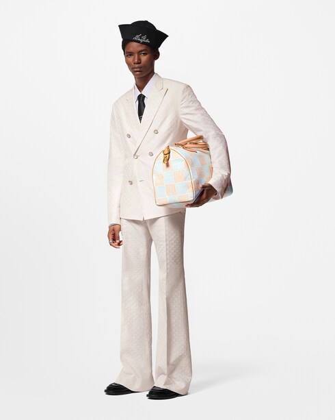 Discontinued Product Obs 12 Calça de Alfaiataria Flare em Mescla de Seda e Algodão | Louis Vuitton ®