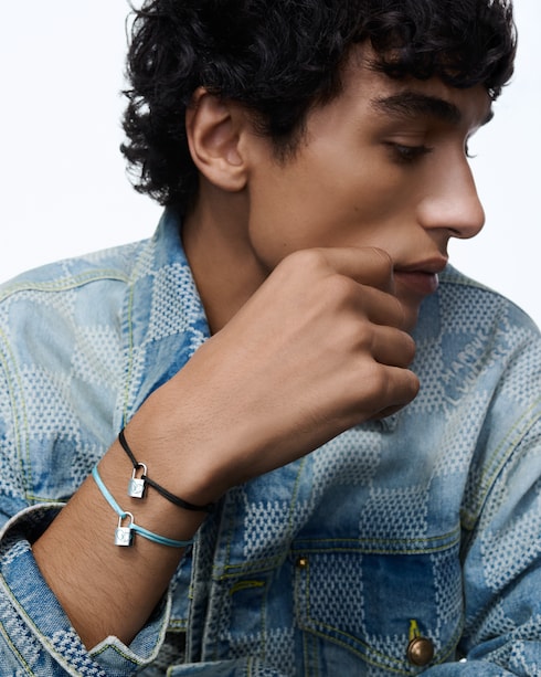 Categories Bracelets Silver Lockit x Felix Bracelet, Sterling Silver, Blue Lacquer and Polyester Cord | Louis Vuitton ®
