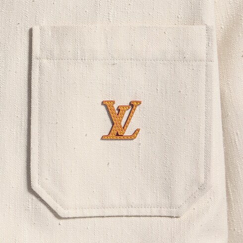 Sobrecamisa de algodón y seda con logotipo LV vista de ambiente