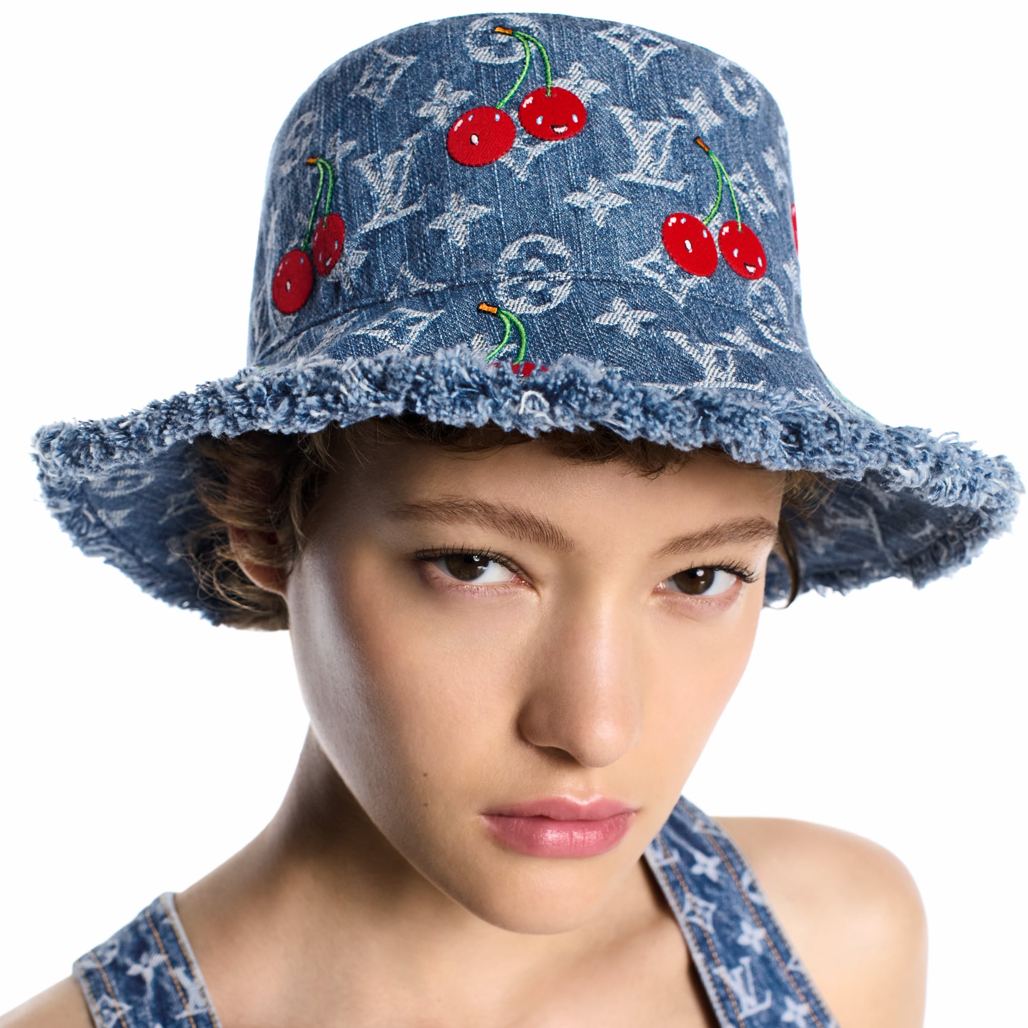 S00 Accesorios Sombreros y guantes Sombrero de pescador LV x TM Denim Cerise | Louis Vuitton ® (Ampliar producto)