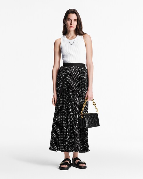 Ready-to-Wear Saias e Shorts Saia Plissada com Listras e Monogram | Louis Vuitton ®