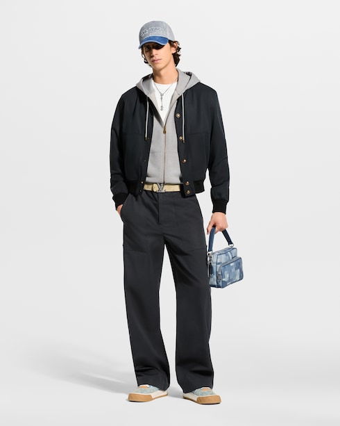 New In Men } Embroidered Signature Zipped Hoodie | Louis Vuitton ®