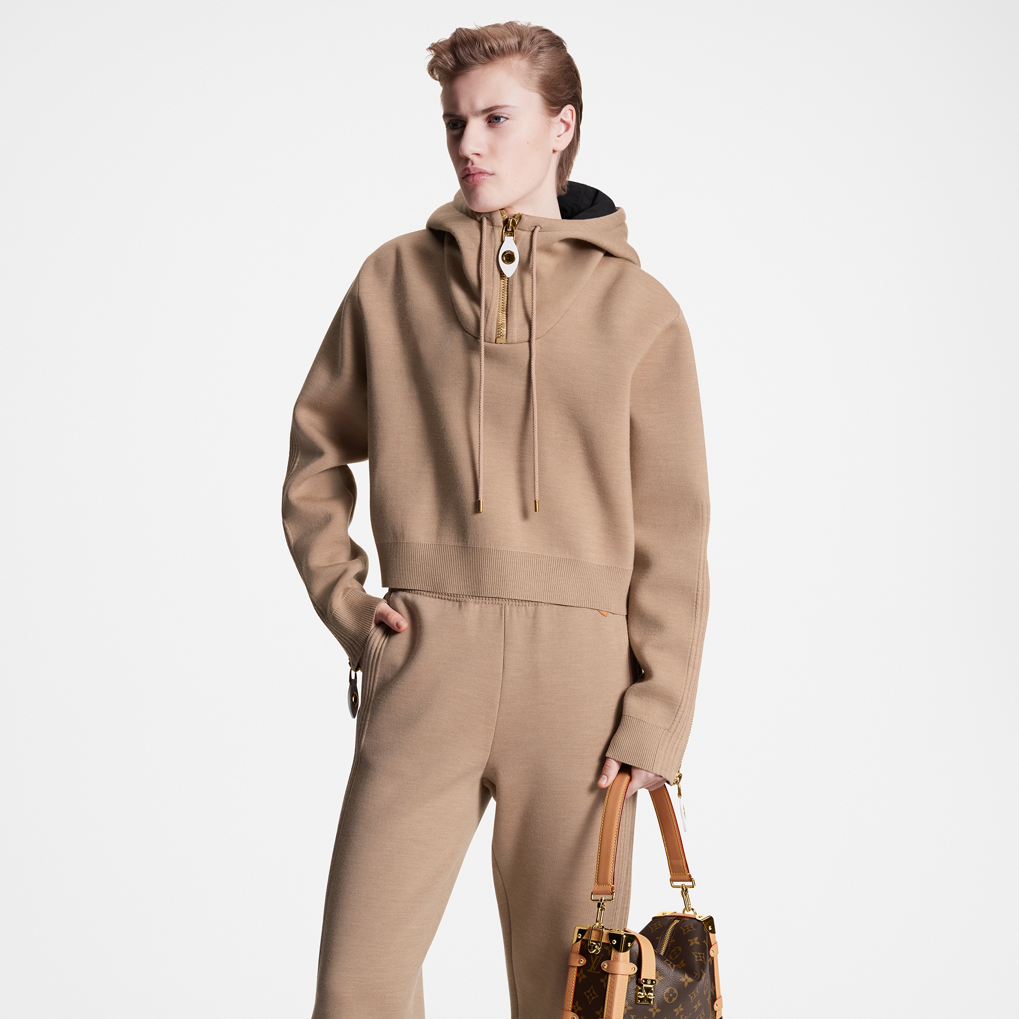  Ready to Wear Prendas tejidas Sudadera cropped de lana y seda | Louis Vuitton ® (Ampliar producto)