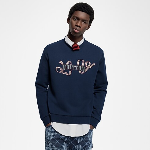 Ready to Wear Todo el Ready-To-Wear Sudadera de cuello redondo de algodón bordado | Louis Vuitton ® (Ampliar producto)