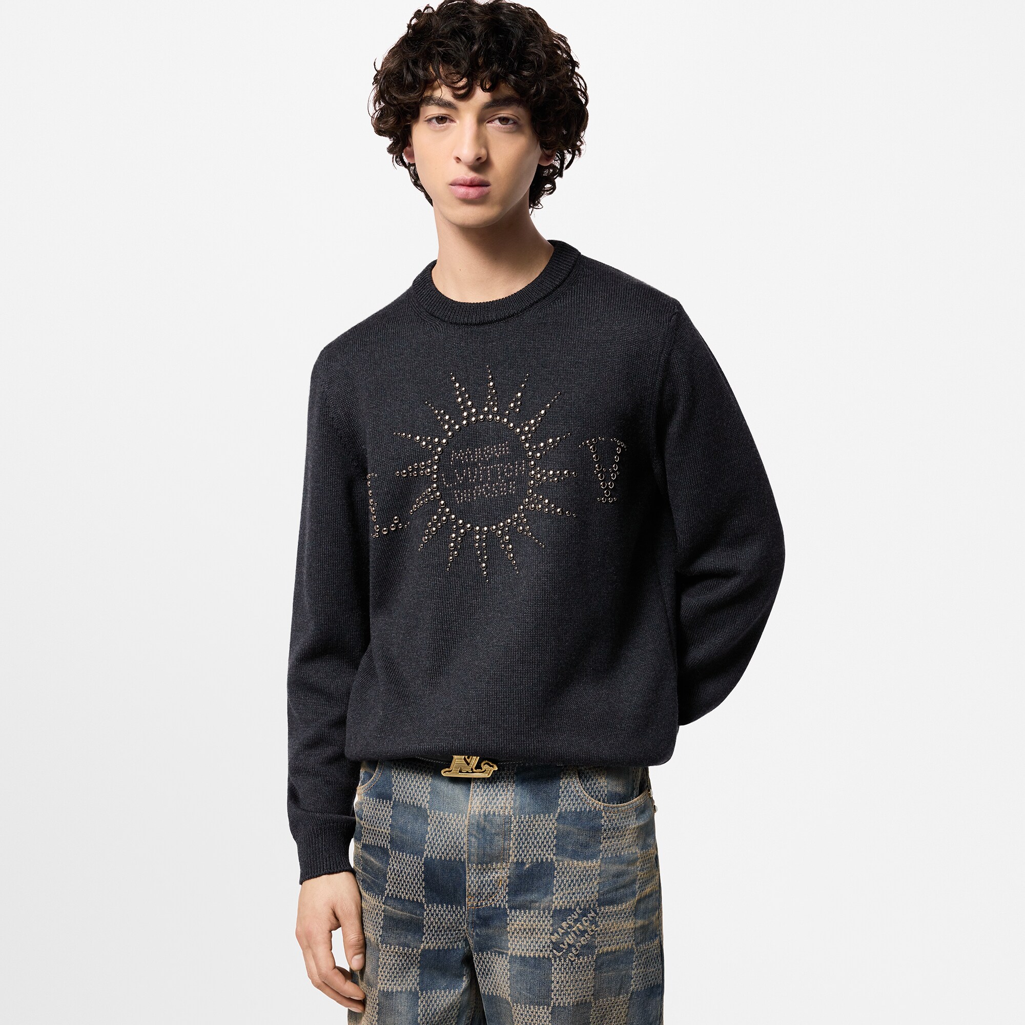  Ready to Wear Prendas tejidas y sudaderas Suéter de cuello redondo de lana merino | Louis Vuitton ® (Ampliar producto)