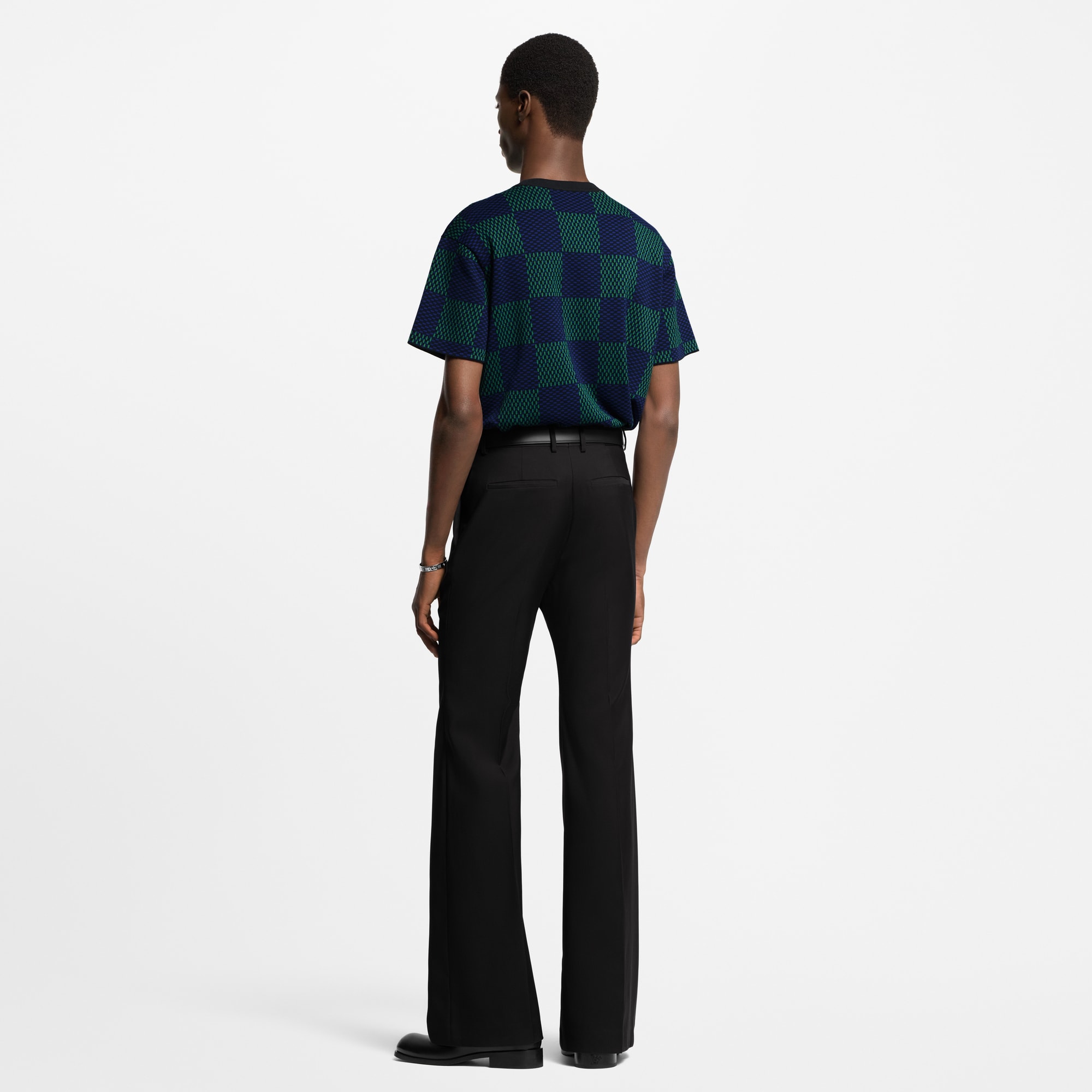  Ready to Wear Todo el Ready-To-Wear Suéter de cuello redondo de manga corta Jacquard Damier | Louis Vuitton ® (Ampliar producto)