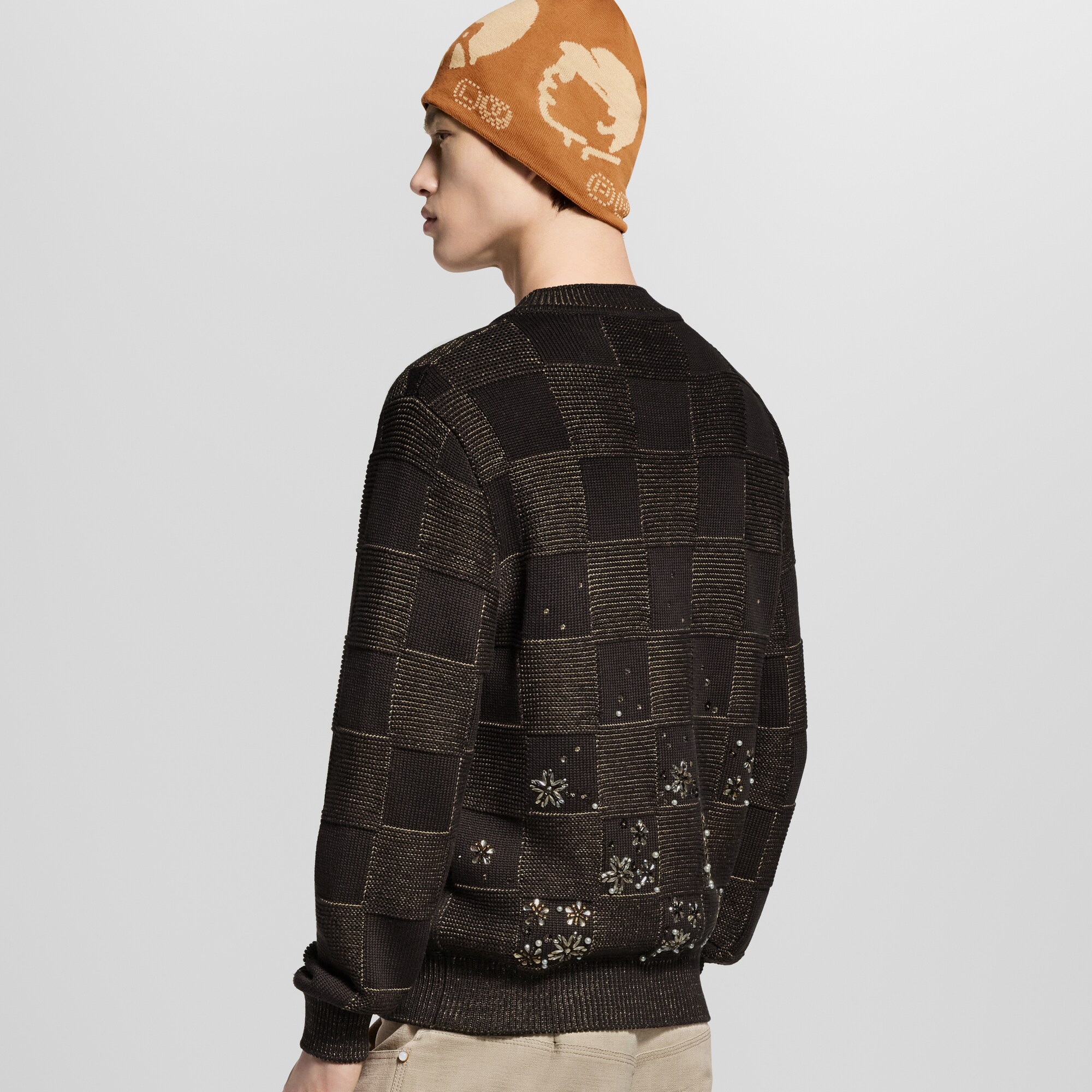  Ready to Wear Todo el Ready-To-Wear Suéter de cuello redondo de manga larga Damier | Louis Vuitton ® (Ampliar producto)