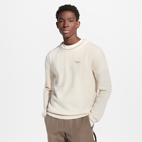Ready-to-Wear Prendas Tejidas y Sudaderas Suéter de cuello redondo y manga larga en punto de ochos | Louis Vuitton ® (Ampliar producto)