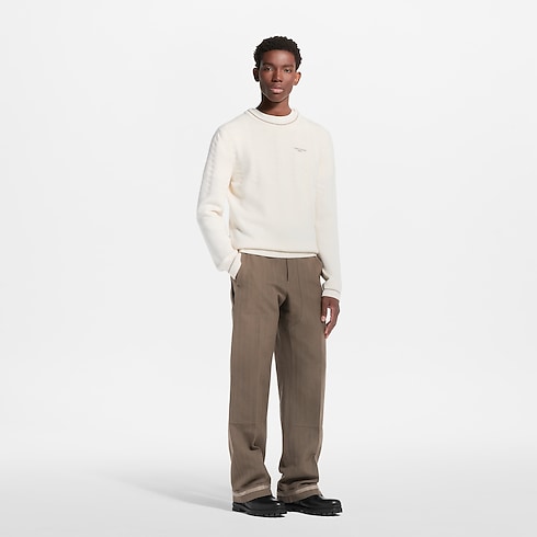 Ready-to-Wear Prendas Tejidas y Sudaderas Suéter de cuello redondo y manga larga en punto de ochos | Louis Vuitton ® (Ampliar producto)