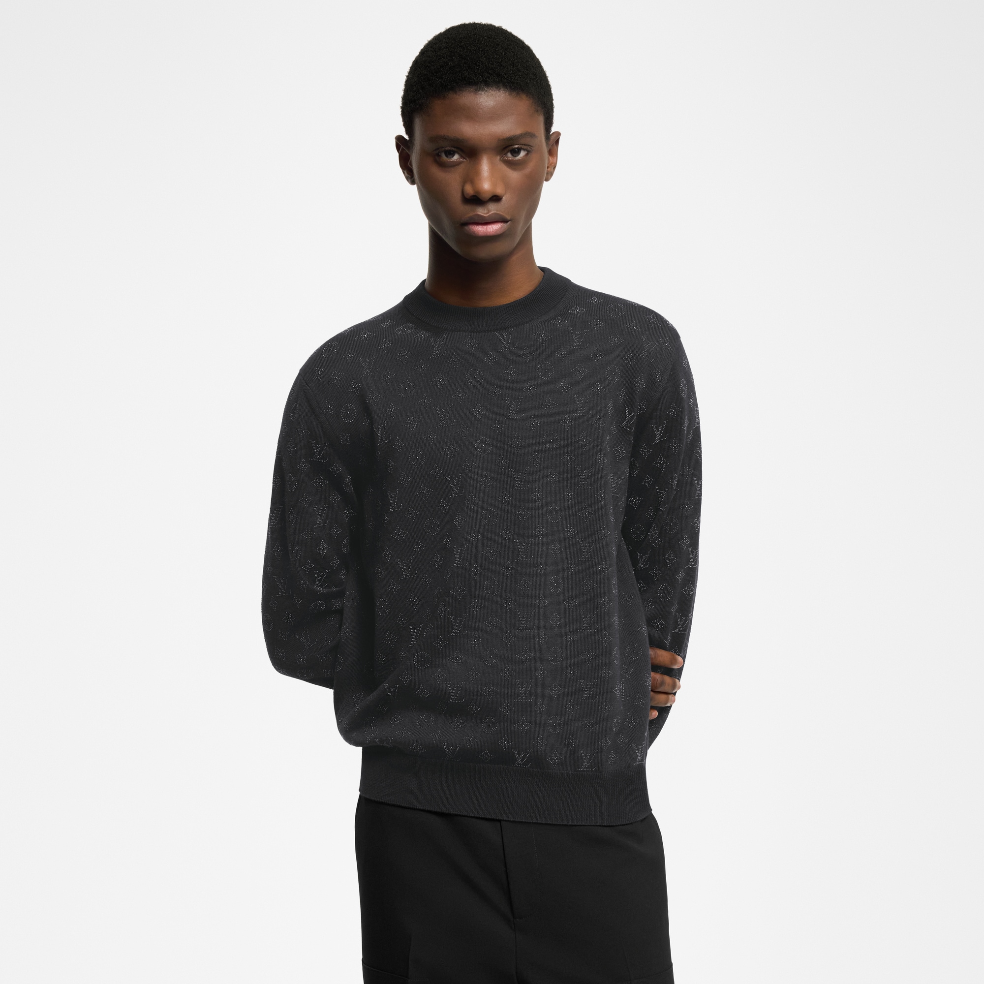  Ready to Wear Todo el Ready-To-Wear Suéter Monograma de cuello redondo en lana | Louis Vuitton ® (Ampliar producto)