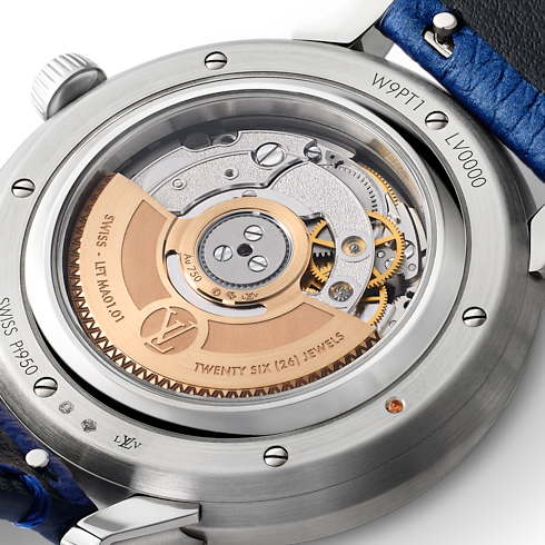 Todos los relojes } Tambour Convergence automático de 37 mm en platino y diamantes | Louis Vuitton ® (Ampliar producto)