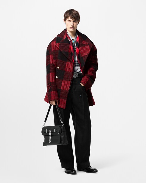 Discontinued Product Obs 12 Casaco Trespassado em Mescla de Cashmere, Lã e Seda com Xadrez Tartan | Louis Vuitton ®