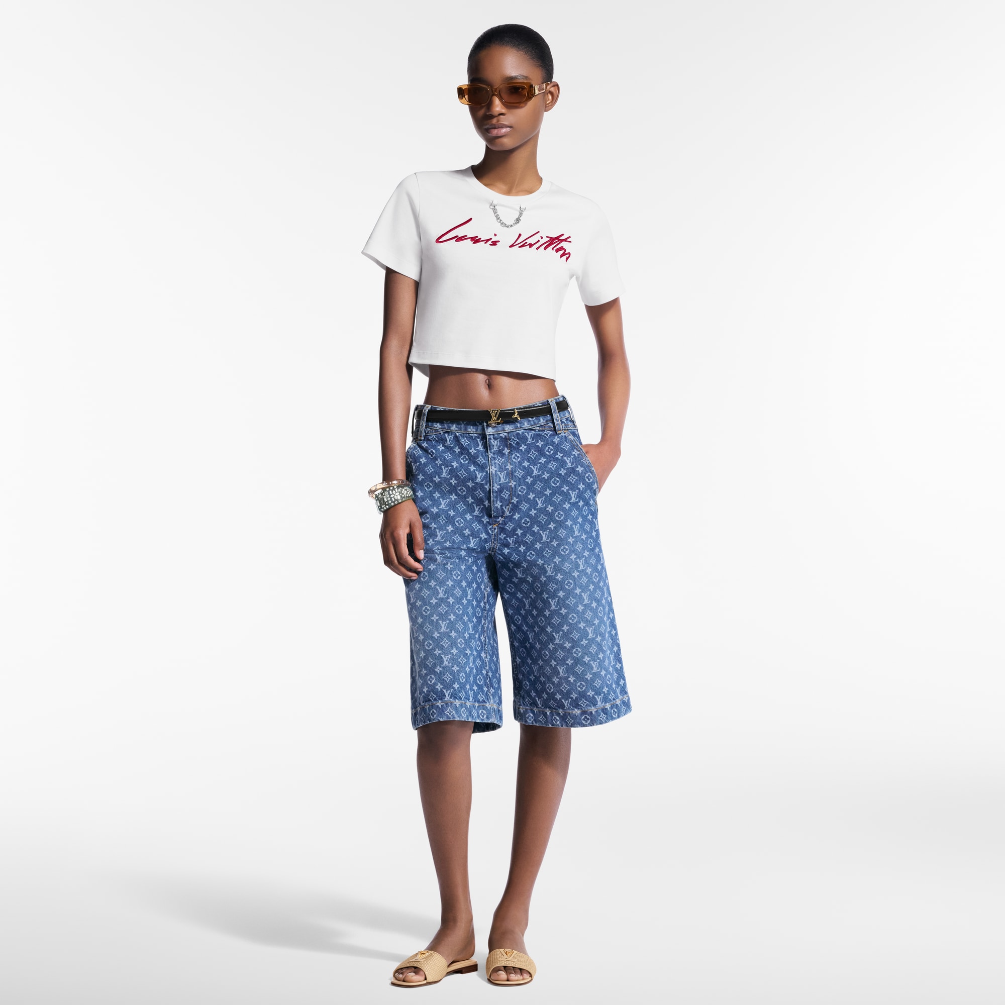  Ready to Wear Tops Top corto con distintivo en cursivas | Louis Vuitton ® (Ampliar producto)