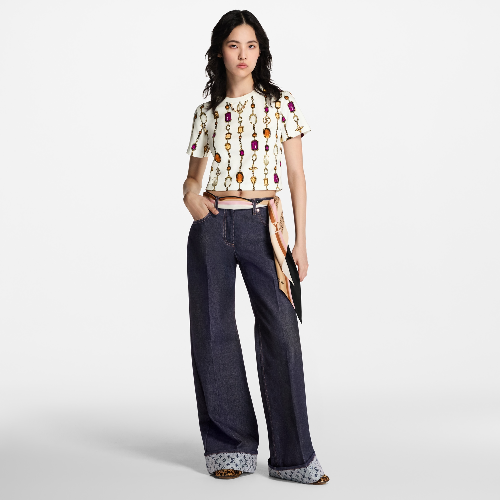  Ready to Wear Tops Top cropped con estampado de collar | Louis Vuitton ® (Ampliar producto)