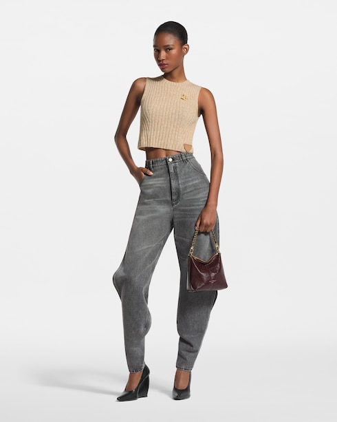 Fall-Winter 2026 Collection } Blusa Cropped de Malha Canelada | Louis Vuitton ®