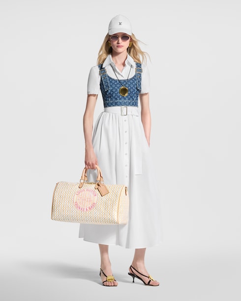 Prêt-à-Porter Robes Broderie Trim Belted Shirt Dress | Louis Vuitton ®