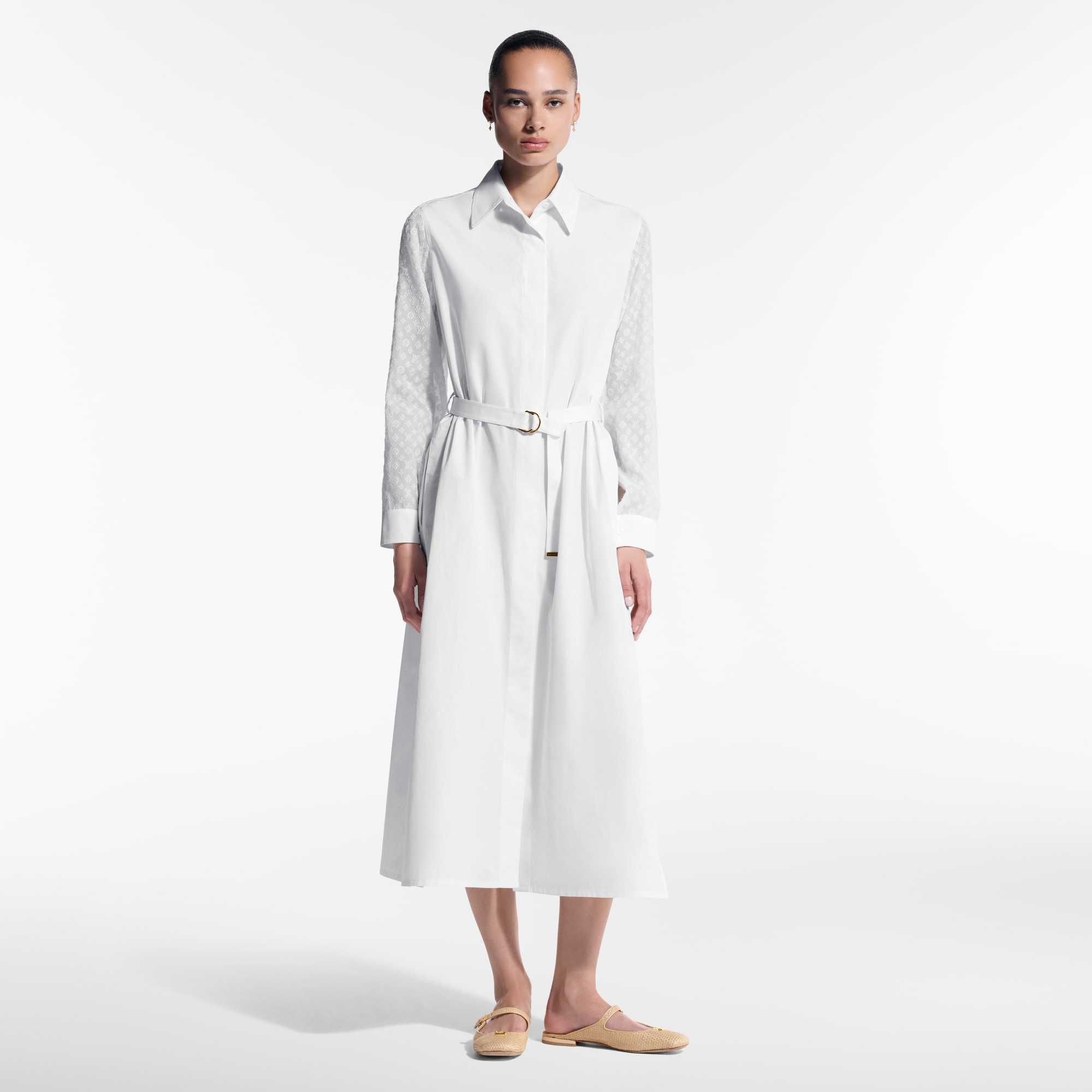  Ready to Wear Vestidos Vestido camisero con detalle Monograma | Louis Vuitton ® (Ampliar producto)