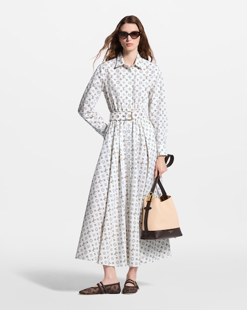 Ready-to-Wear Dresses Woven Monogram Print Shirt Dress | Louis Vuitton ®