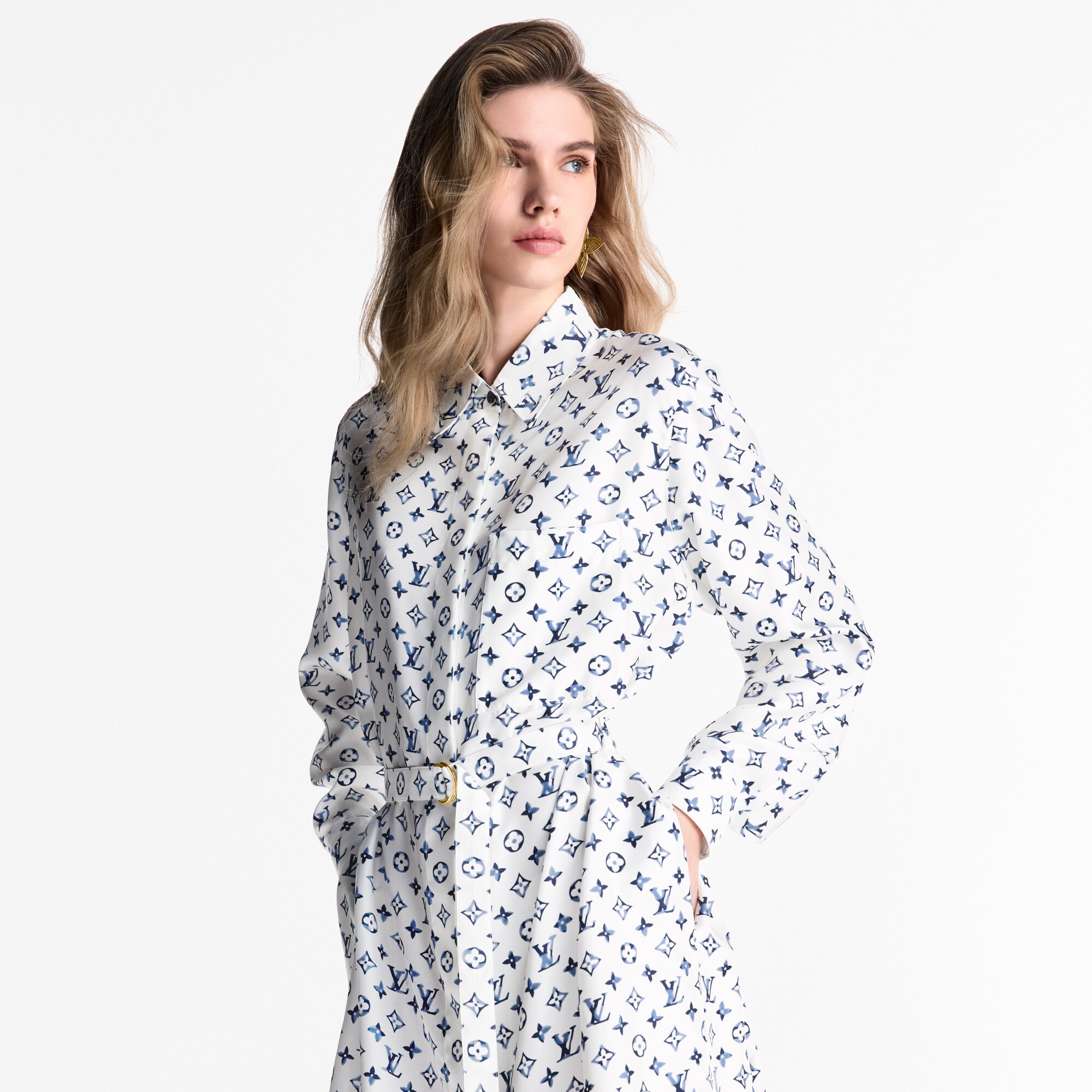  Ready to Wear Vestidos Vestido camisero Monograma en efecto acuarela | Louis Vuitton ® (Ampliar producto)