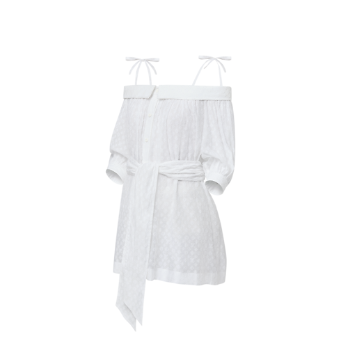 Ready to Wear Vestidos Vestido camisero Monograma en fil coupé | Louis Vuitton ® (Ampliar producto)