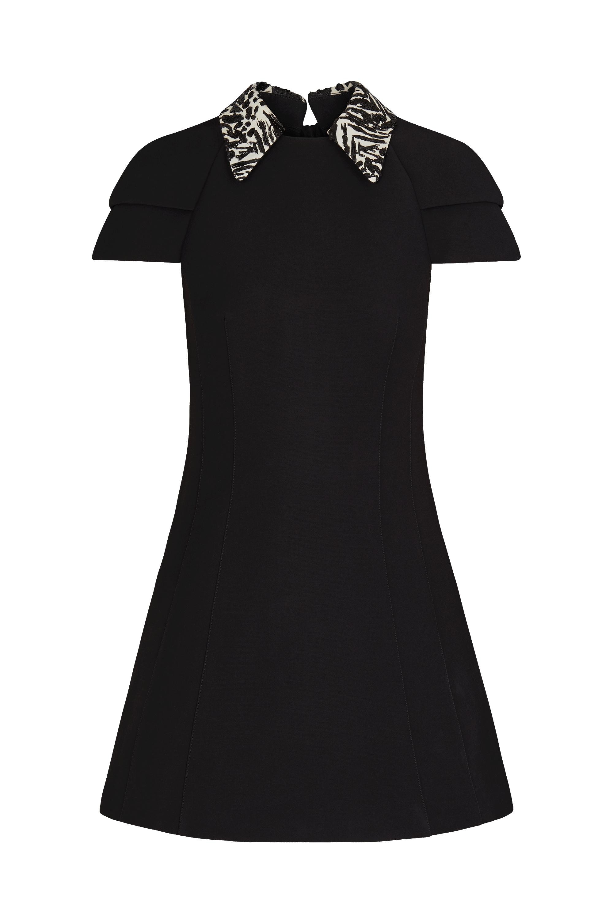  Discontinued Product Obs 1 Vestido con cuello estampado y bordado | Louis Vuitton ® (Ampliar producto)