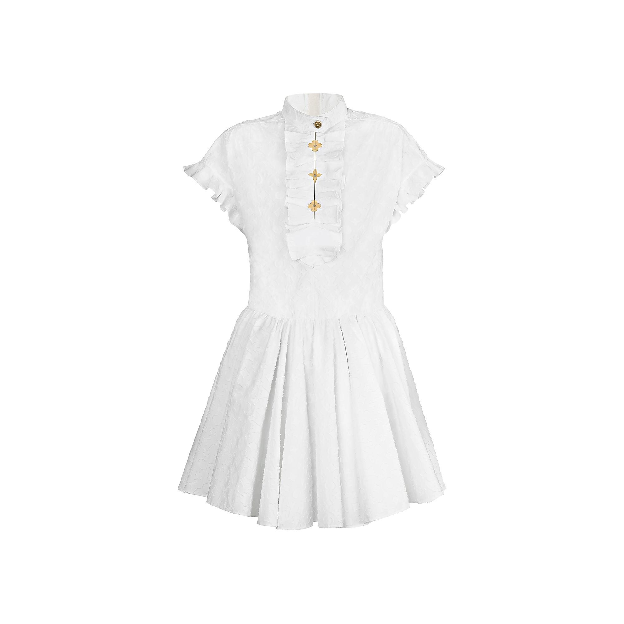  Discontinued Product Obs 7 Vestido con pechera con volantes | Louis Vuitton ® (Ampliar producto)